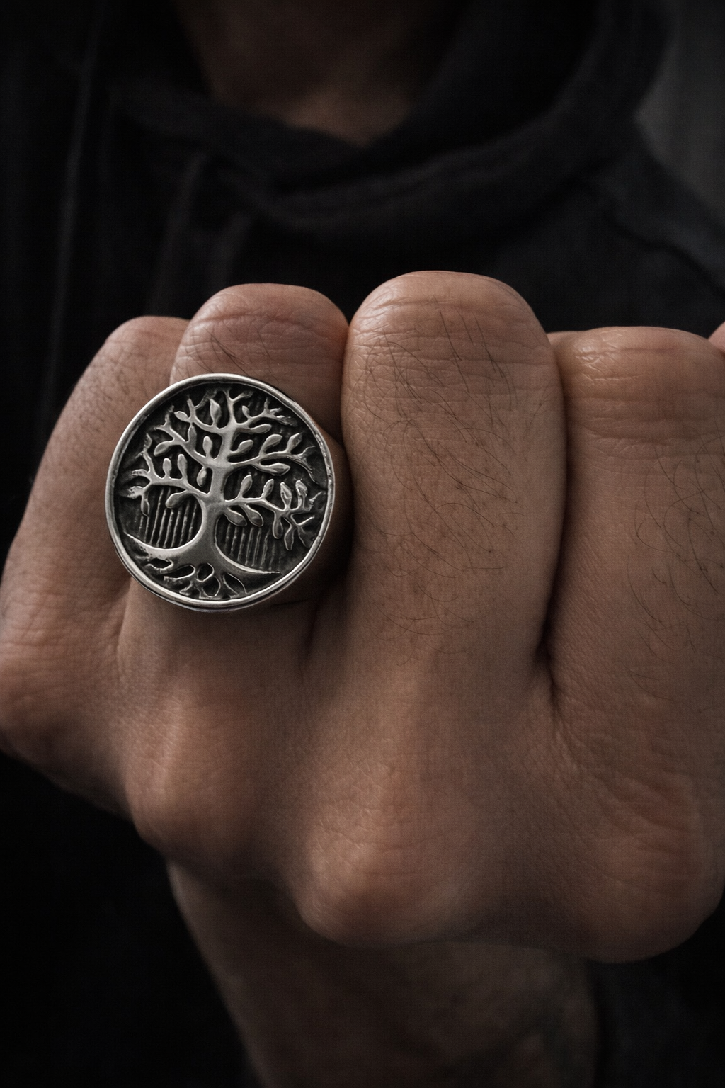 Silver Tree of Life Signet Ring