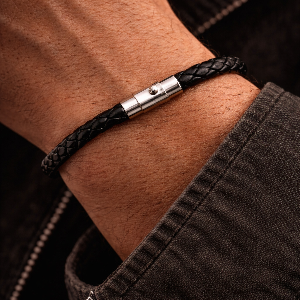 Black Leather Bracelet
