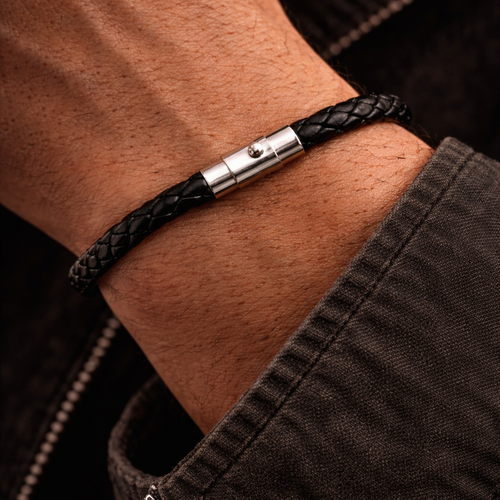 Black Leather Bracelet