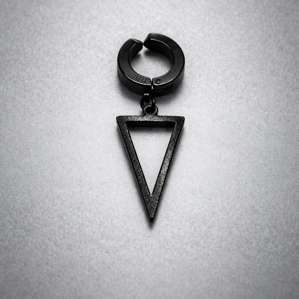 Geometric Triangle Chain Ear Cuff