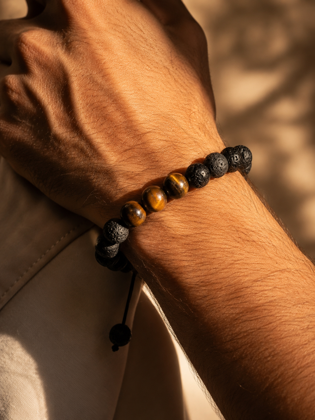 Tiger Eye Lava Stone Bracelet