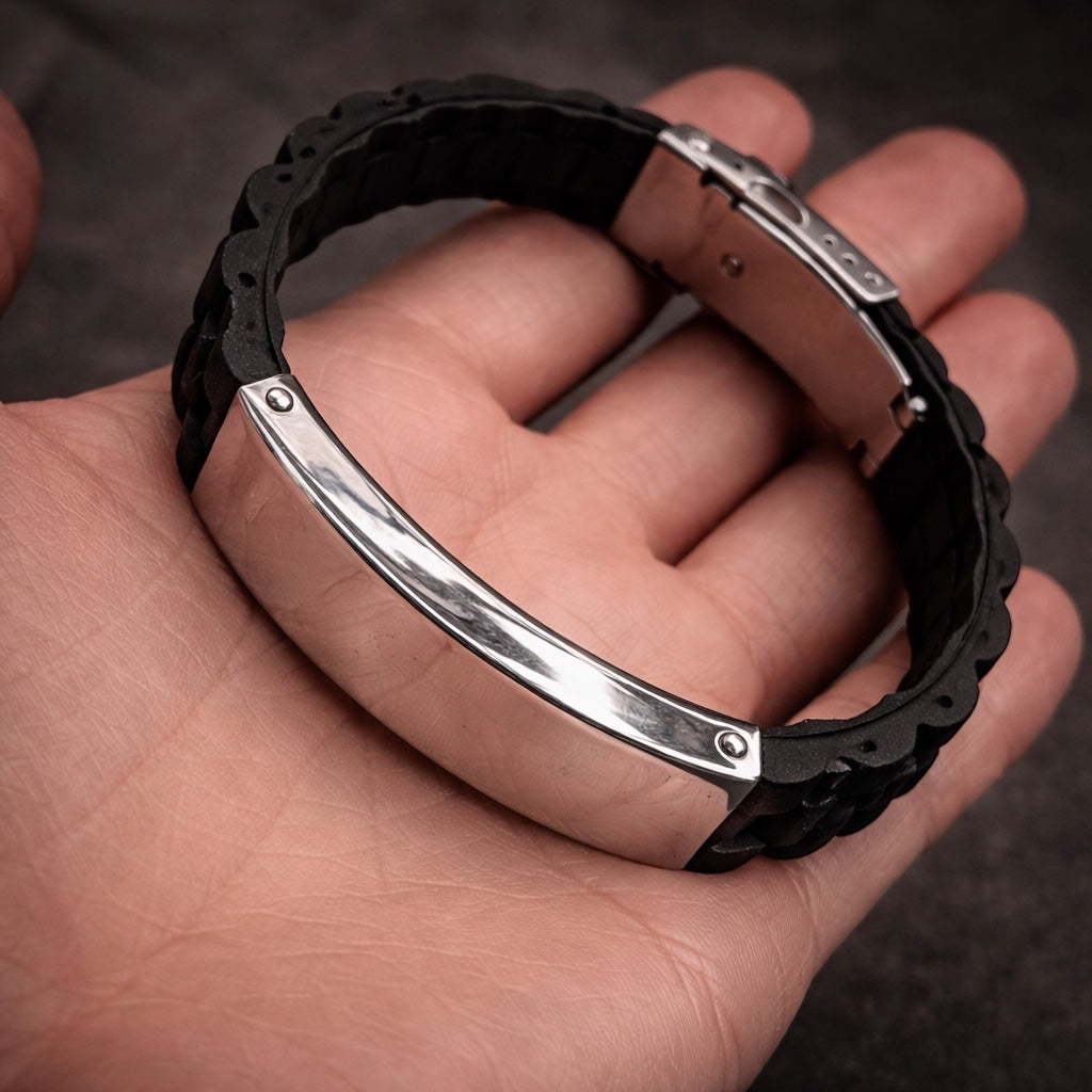 Silicone Stainless Steel Bracelet