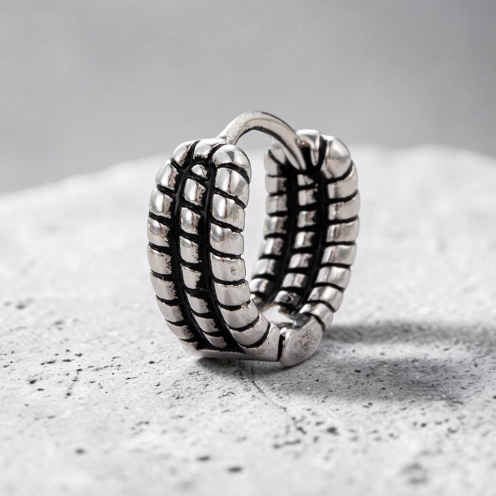 Silver hoop earring
