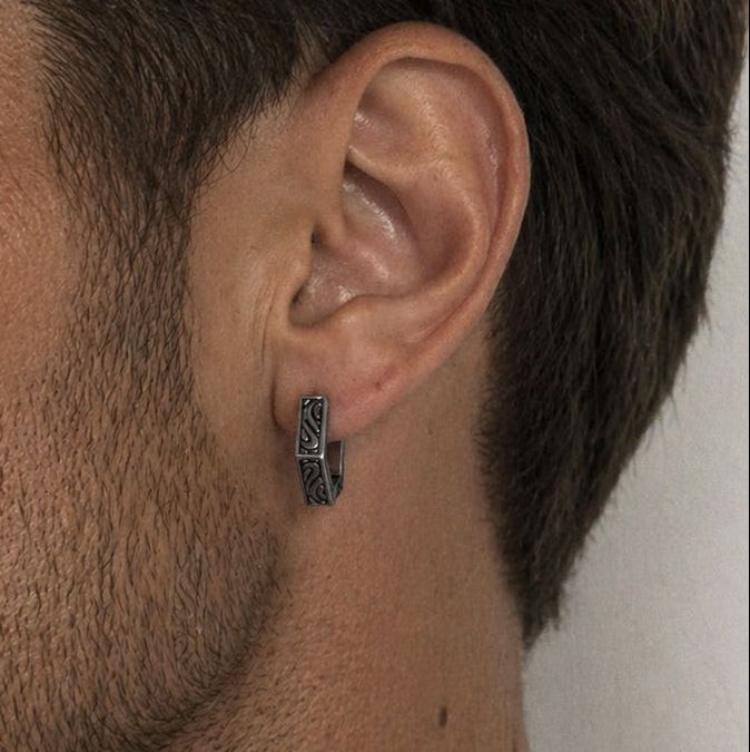 Hexagon Stainless Steel Hoop Earring